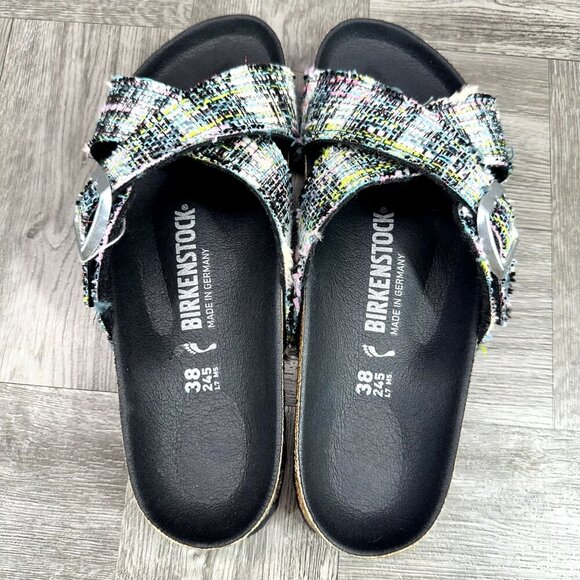Birkenstock Siena Rivot Logo Festive Weave EURO 38/Women 7 Plaid Slide Sandals - Picture 6 of 8